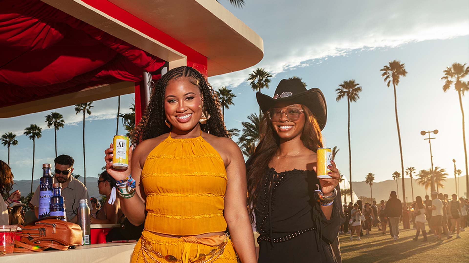 Two people enjoying an AF at Coachella