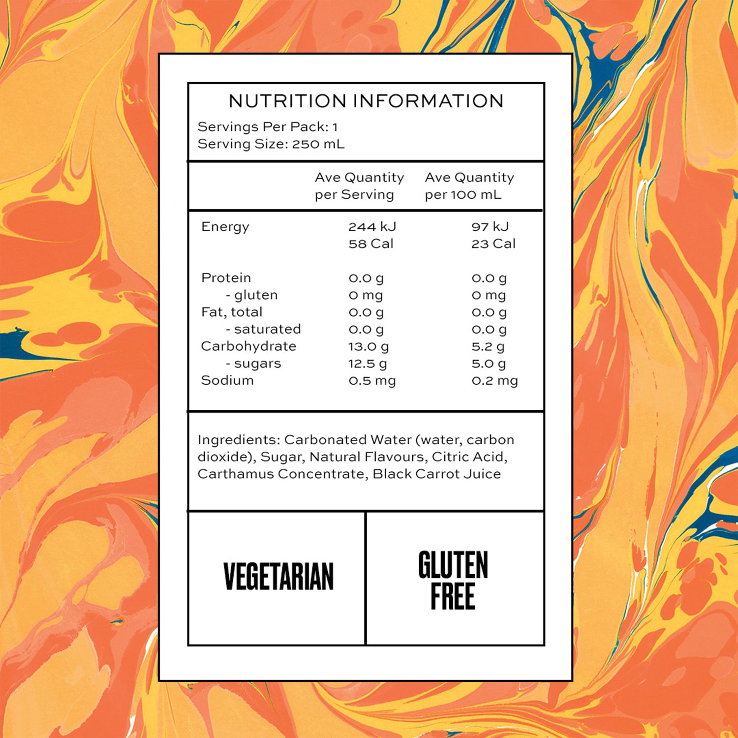 Nutrition facts for APERO SPRITZ