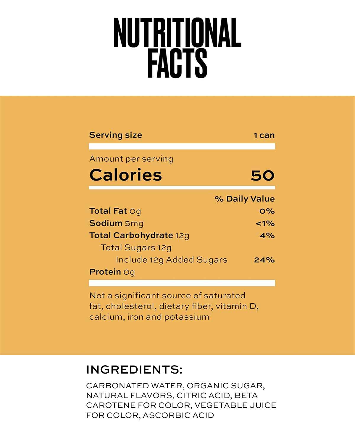 Nutrition facts for APERO SPRITZ (12 PACK)