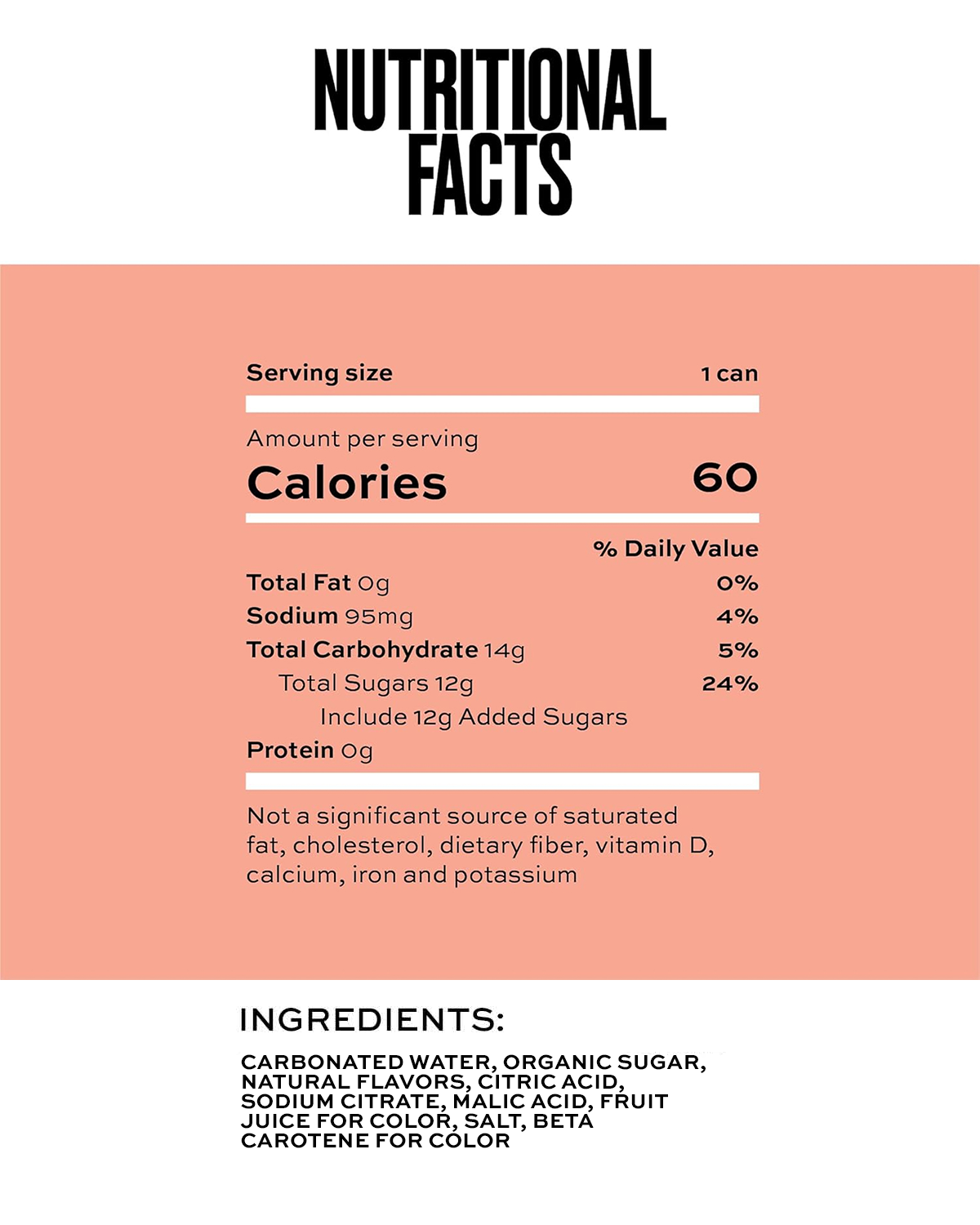 Nutrition facts for CHILI MARGARITA (12 PACK)
